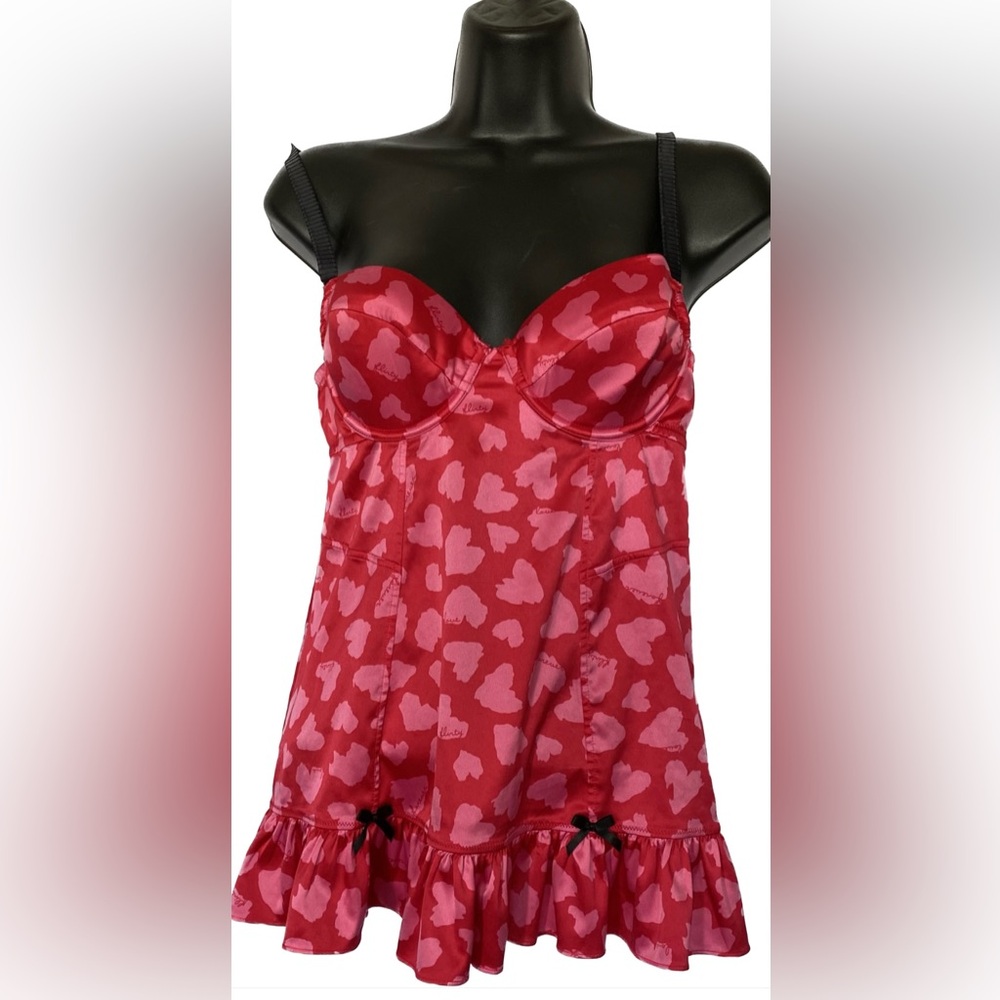 LS RED/WHT Chemise, S *P1056